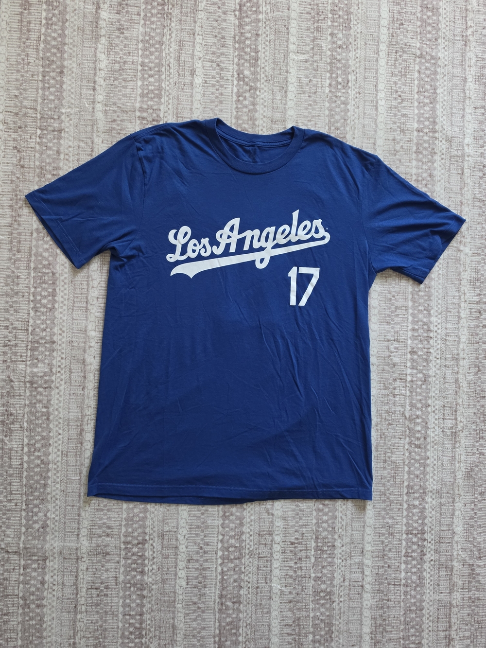 Majestic MLB Los Angeles Dodgers Shohei Ohtani #17 Blue T-Shirt - Size Large